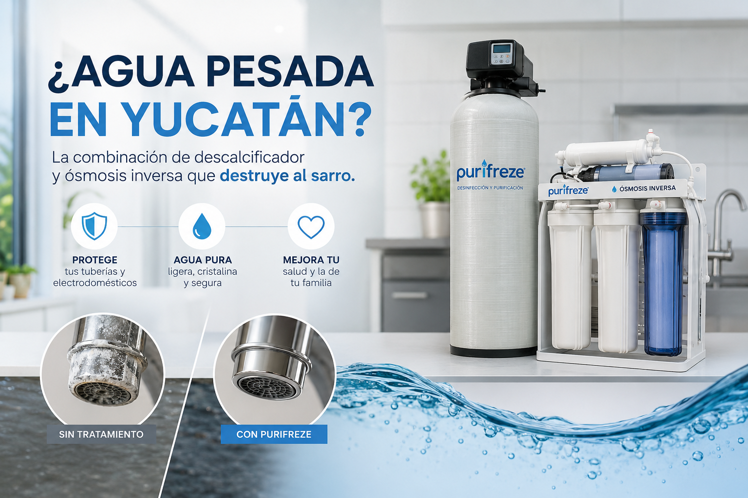 ¿Agua pesada en Yucatán? La combinación de descalcificador y ósmosis inversa que destruye al sarro.