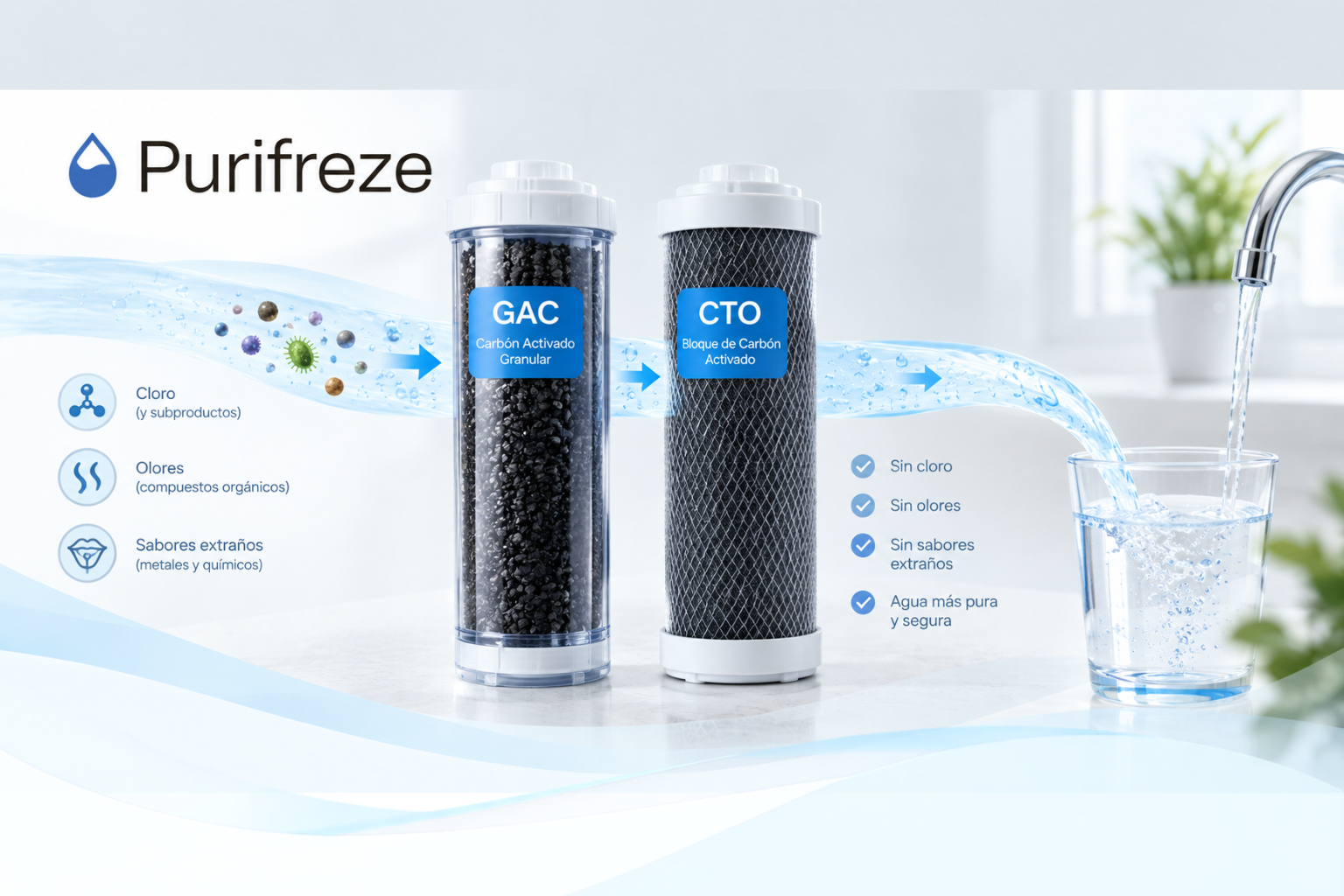 GAC & CTO: Cómo el carbón activado elimina el mal sabor, olor y cloro de tu agua